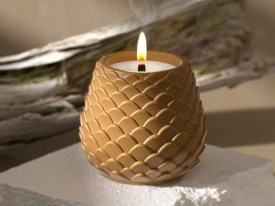 Molde silicona maceta o portavelas escamas